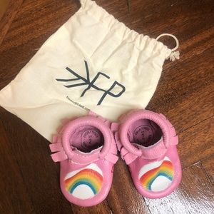 Freshly Picked CareBear Pink Sz2Leather Moccasins